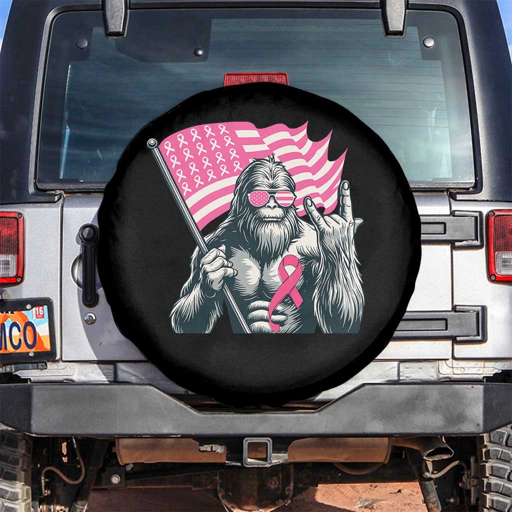 Funny Bigfoot Breast Cancer Awareness Spare Tire Cover Sasquatch Pink Ribbon - Wonder Print Shop