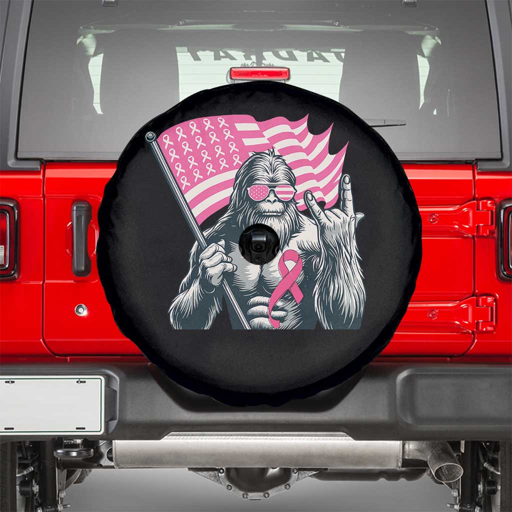 Funny Bigfoot Breast Cancer Awareness Spare Tire Cover Sasquatch Pink Ribbon - Wonder Print Shop