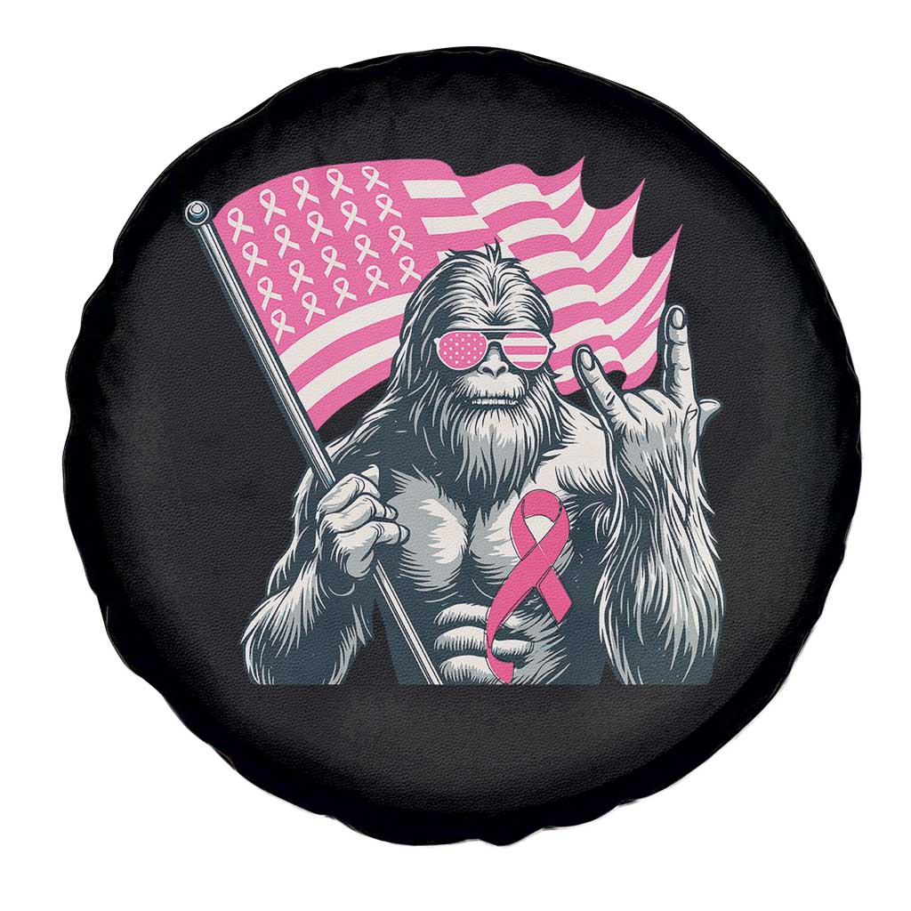 Funny Bigfoot Breast Cancer Awareness Spare Tire Cover Sasquatch Pink Ribbon - Wonder Print Shop
