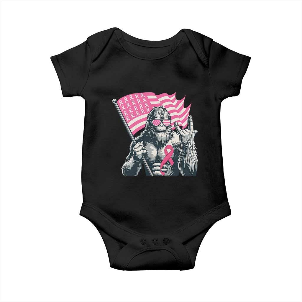 Funny Bigfoot Breast Cancer Awareness Baby Onesie Sasquatch Pink Ribbon - Wonder Print Shop