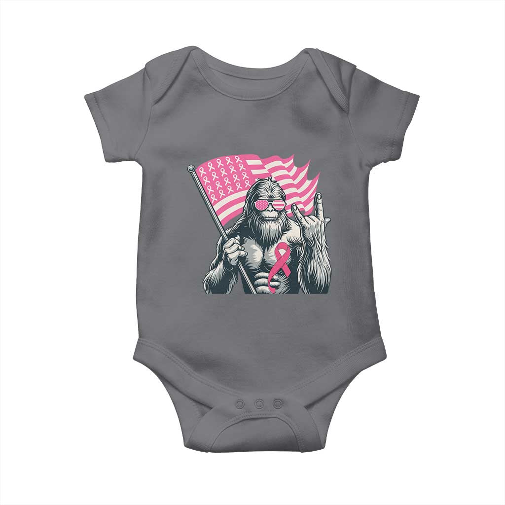 Funny Bigfoot Breast Cancer Awareness Baby Onesie Sasquatch Pink Ribbon - Wonder Print Shop