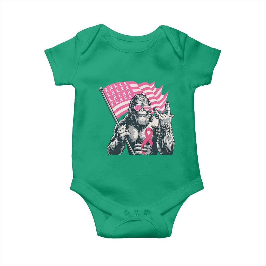 Funny Bigfoot Breast Cancer Awareness Baby Onesie Sasquatch Pink Ribbon - Wonder Print Shop