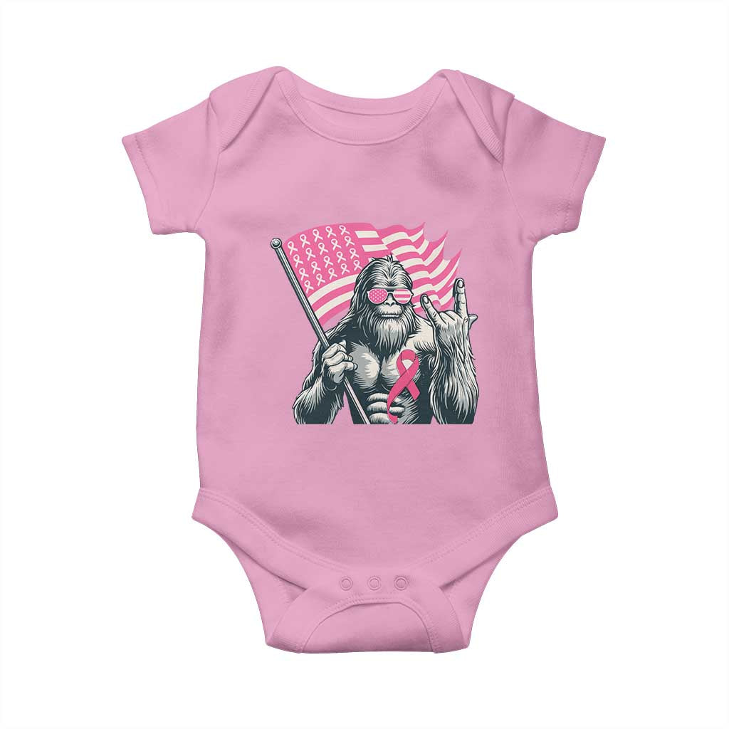 Funny Bigfoot Breast Cancer Awareness Baby Onesie Sasquatch Pink Ribbon - Wonder Print Shop
