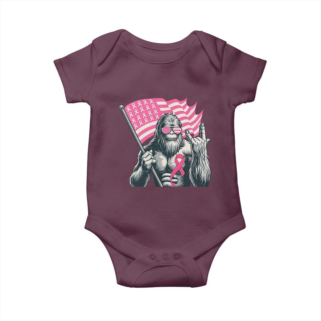 Funny Bigfoot Breast Cancer Awareness Baby Onesie Sasquatch Pink Ribbon - Wonder Print Shop