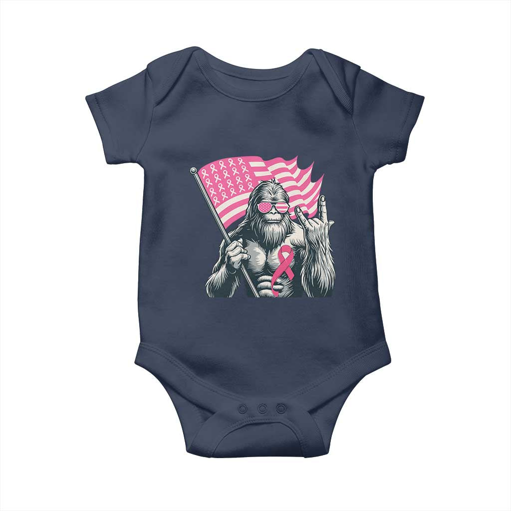 Funny Bigfoot Breast Cancer Awareness Baby Onesie Sasquatch Pink Ribbon - Wonder Print Shop