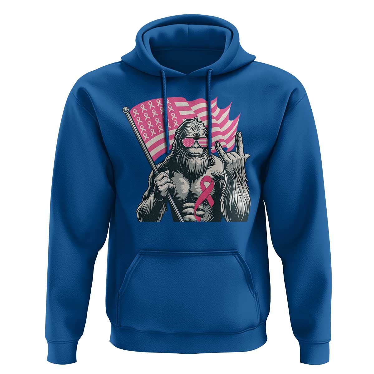 Funny Bigfoot Breast Cancer Awareness Hoodie Sasquatch Pink Ribbon - Wonder Print Shop