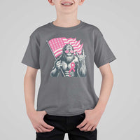 Funny Bigfoot Breast Cancer Awareness T Shirt For Kid Sasquatch Pink Ribbon - Wonder Print Shop
