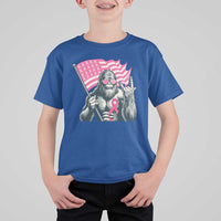 Funny Bigfoot Breast Cancer Awareness T Shirt For Kid Sasquatch Pink Ribbon - Wonder Print Shop