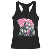 Funny Bigfoot Breast Cancer Awareness Racerback Tank Top Sasquatch Pink Ribbon - Wonder Print Shop