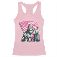 Funny Bigfoot Breast Cancer Awareness Racerback Tank Top Sasquatch Pink Ribbon - Wonder Print Shop
