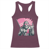 Funny Bigfoot Breast Cancer Awareness Racerback Tank Top Sasquatch Pink Ribbon - Wonder Print Shop