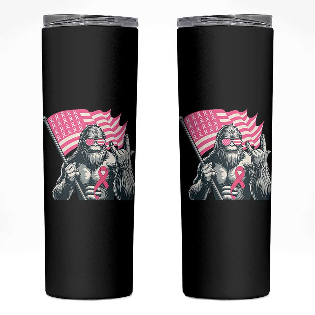 Funny Bigfoot Breast Cancer Awareness Skinny Tumbler Sasquatch Pink Ribbon - Wonder Print Shop