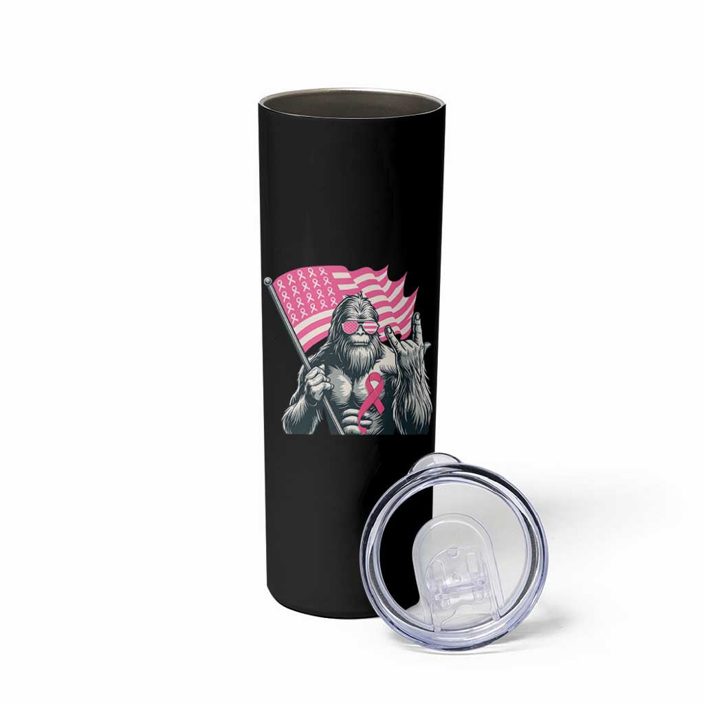 Funny Bigfoot Breast Cancer Awareness Skinny Tumbler Sasquatch Pink Ribbon - Wonder Print Shop