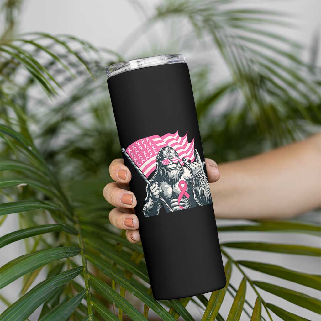 Funny Bigfoot Breast Cancer Awareness Skinny Tumbler Sasquatch Pink Ribbon - Wonder Print Shop