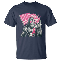 Funny Bigfoot Breast Cancer Awareness T Shirt Sasquatch Pink Ribbon - Wonder Print Shop