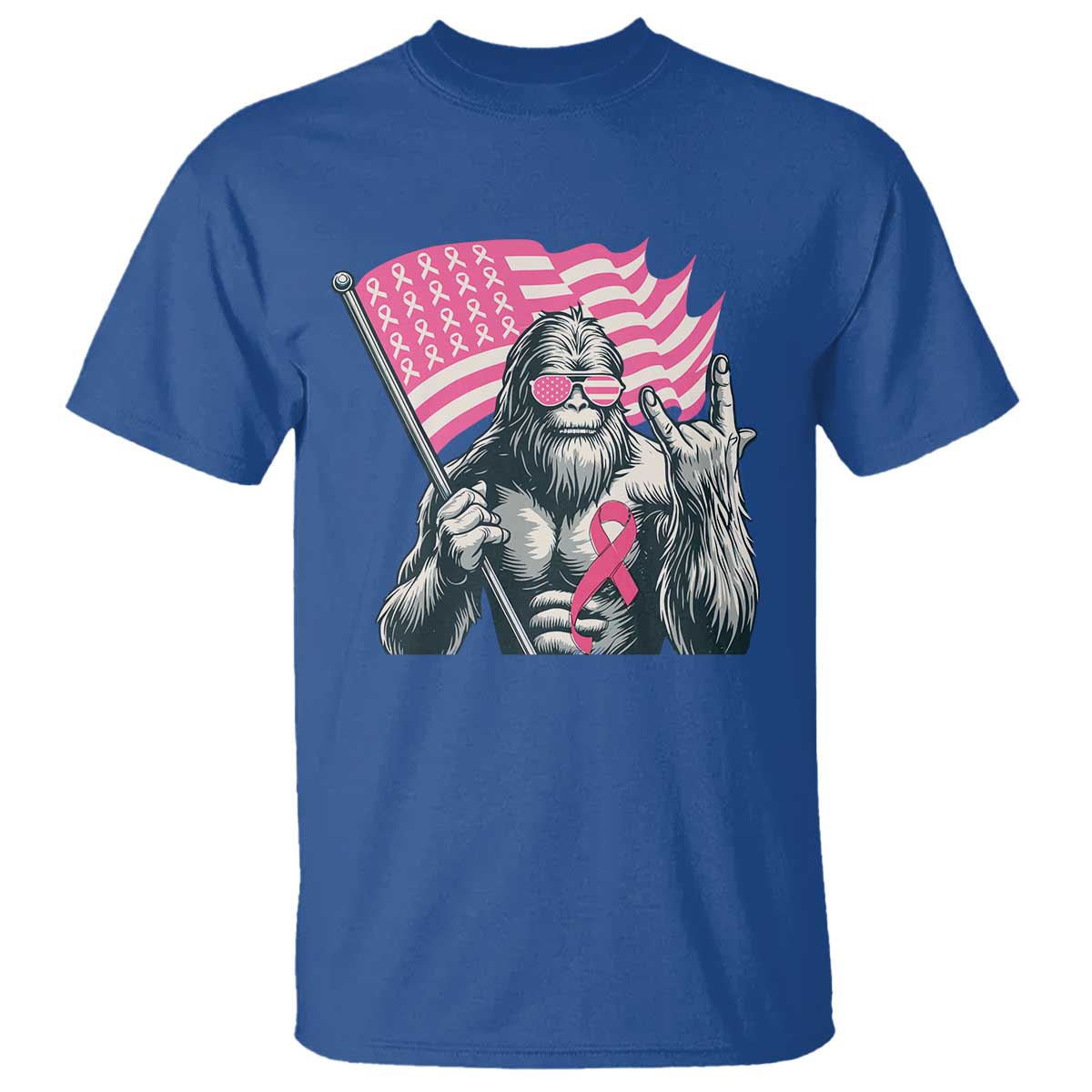 Funny Bigfoot Breast Cancer Awareness T Shirt Sasquatch Pink Ribbon - Wonder Print Shop