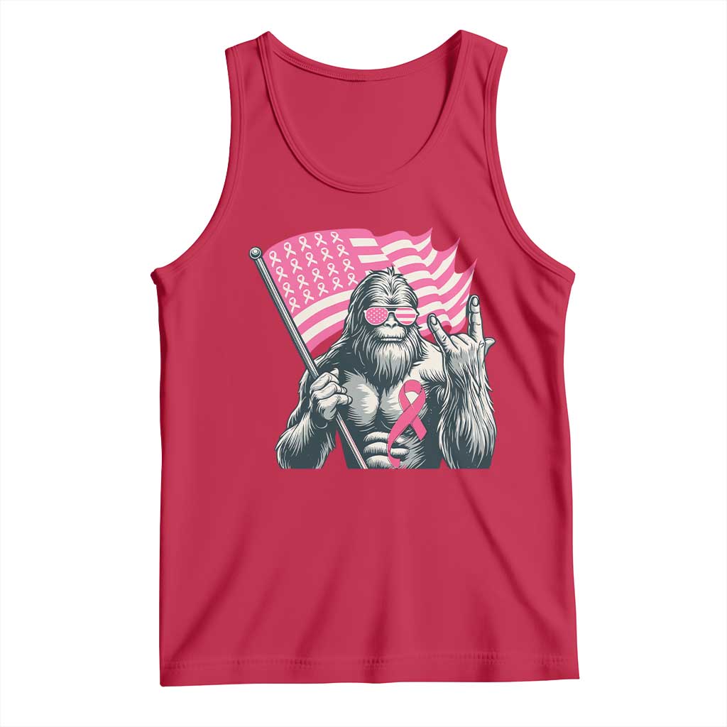 Funny Bigfoot Breast Cancer Awareness Tank Top Sasquatch Pink Ribbon - Wonder Print Shop