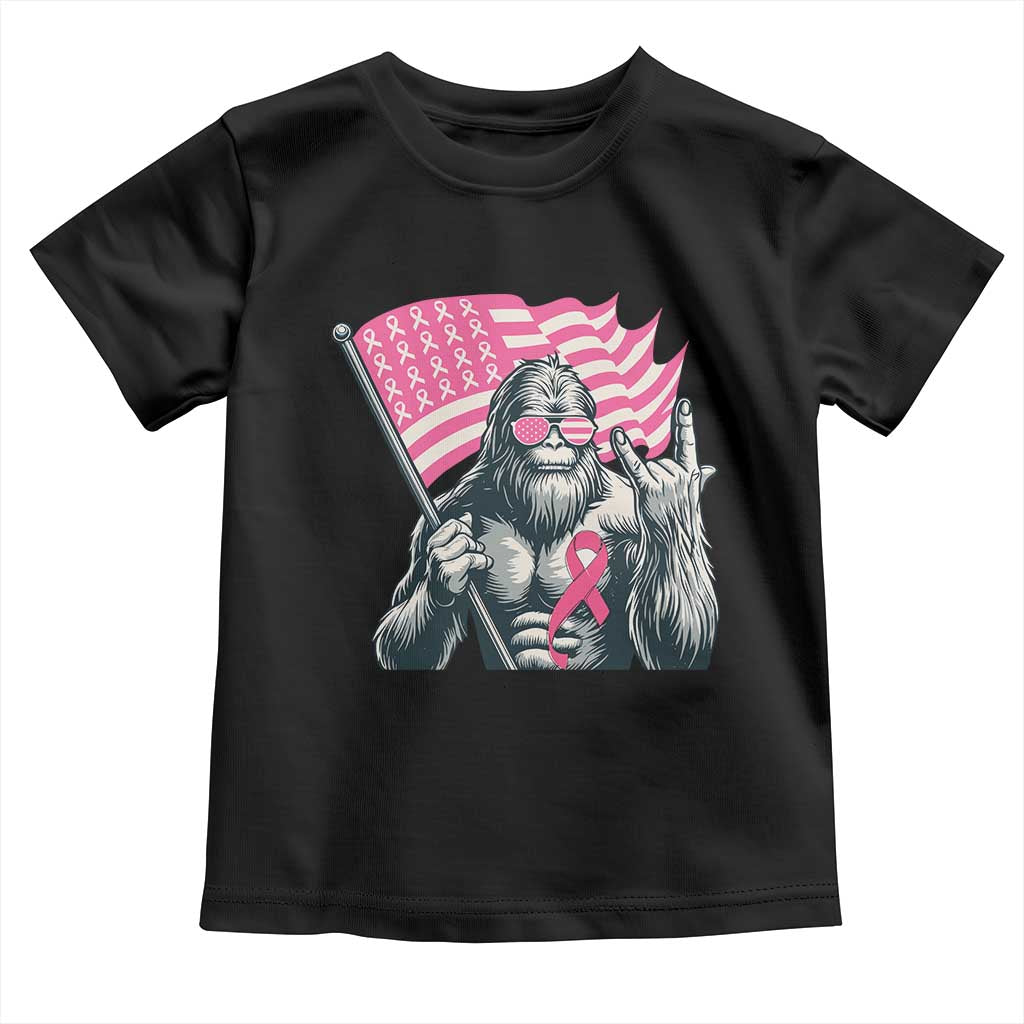 Funny Bigfoot Breast Cancer Awareness Toddler T Shirt Sasquatch Pink Ribbon - Wonder Print Shop