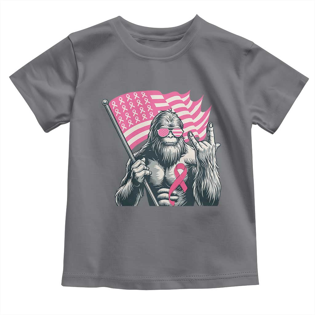 Funny Bigfoot Breast Cancer Awareness Toddler T Shirt Sasquatch Pink Ribbon - Wonder Print Shop