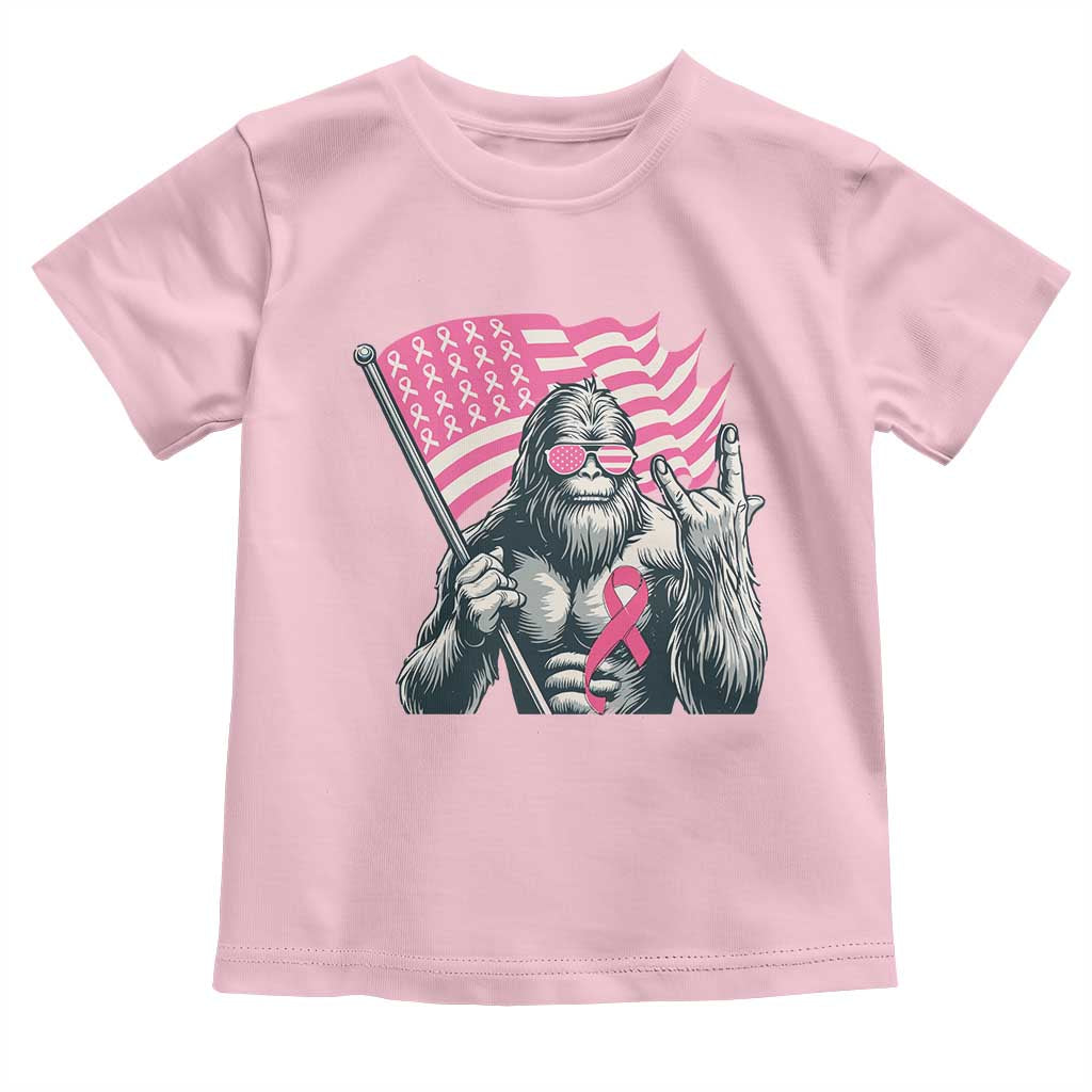 Funny Bigfoot Breast Cancer Awareness Toddler T Shirt Sasquatch Pink Ribbon - Wonder Print Shop
