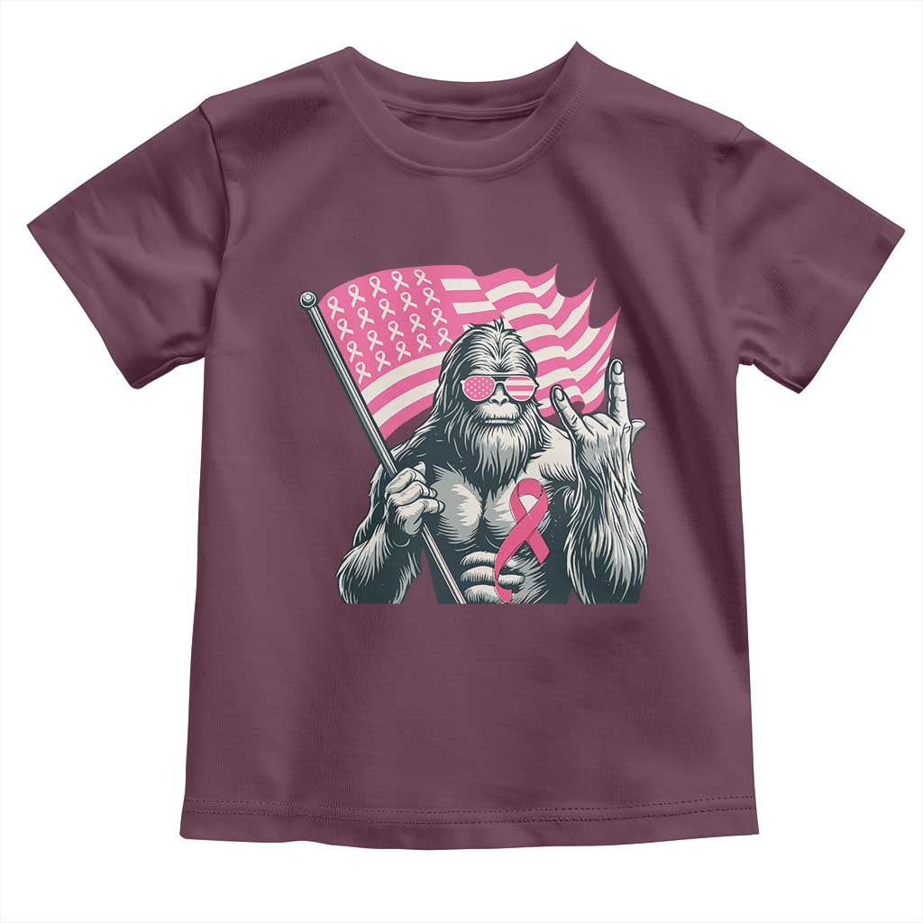 Funny Bigfoot Breast Cancer Awareness Toddler T Shirt Sasquatch Pink Ribbon - Wonder Print Shop