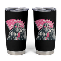 Funny Bigfoot Breast Cancer Awareness Tumbler Cup Sasquatch Pink Ribbon - Wonder Print Shop