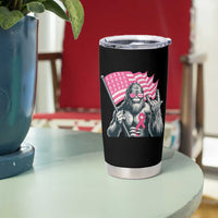 Funny Bigfoot Breast Cancer Awareness Tumbler Cup Sasquatch Pink Ribbon - Wonder Print Shop