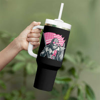 Funny Bigfoot Breast Cancer Awareness Tumbler With Handle Sasquatch Pink Ribbon - Wonder Print Shop