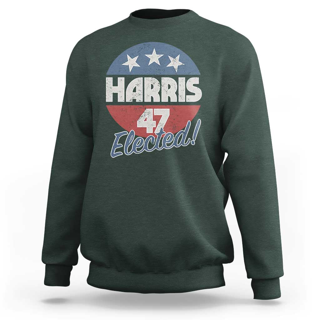 Harris For President Sweatshirt Harris Elected 47 American Flag - Wonder Print Shop