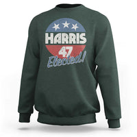 Harris For President Sweatshirt Harris Elected 47 American Flag - Wonder Print Shop