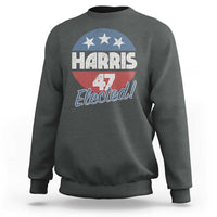 Harris For President Sweatshirt Harris Elected 47 American Flag - Wonder Print Shop