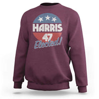 Harris For President Sweatshirt Harris Elected 47 American Flag - Wonder Print Shop