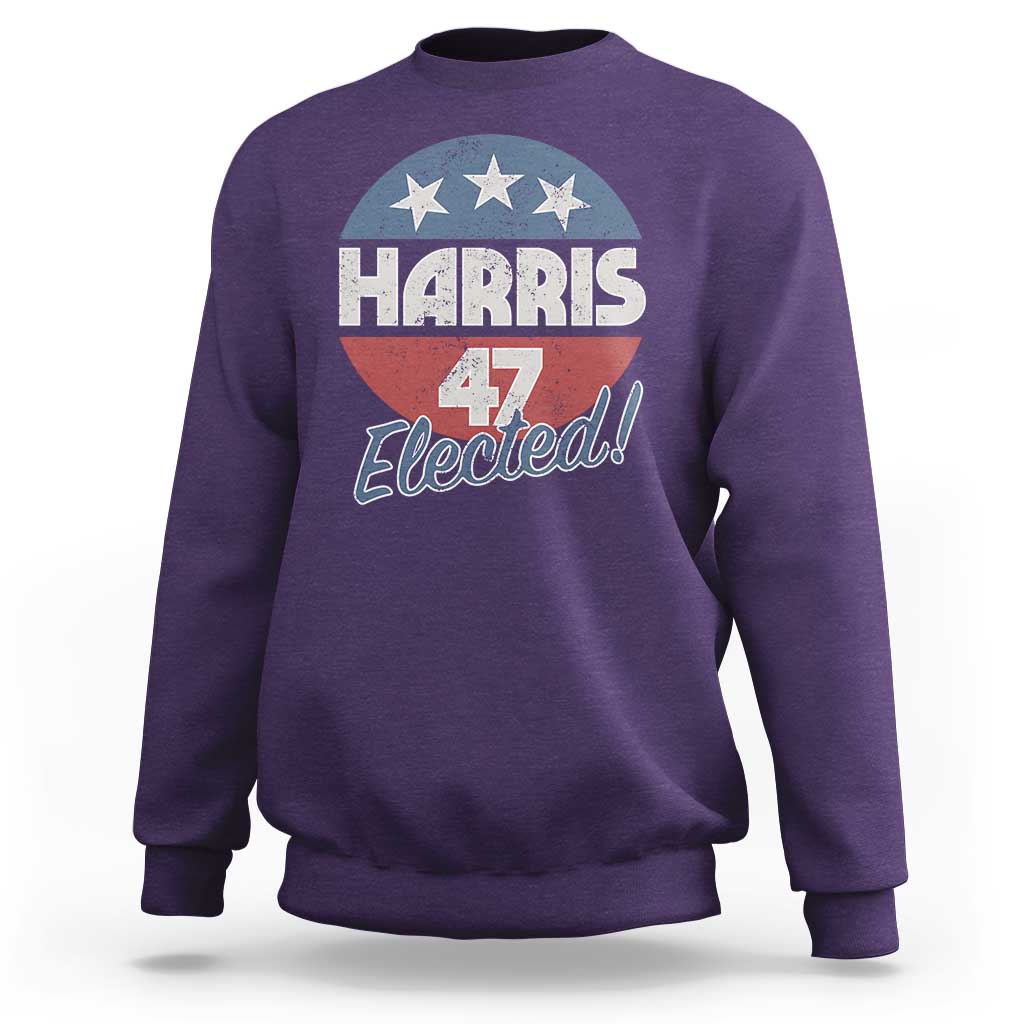 Harris For President Sweatshirt Harris Elected 47 American Flag - Wonder Print Shop