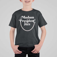 Harris Supporter T Shirt For Kid Madam President 2024 First Female President Election - Wonder Print Shop