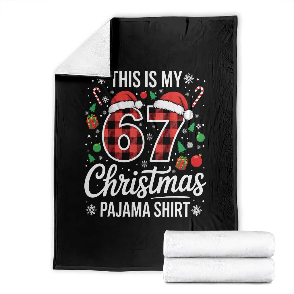 This Is My 67 Christmas Pajama Throw Blanket Six Seven Meme Xmas - Wonder Print Shop
