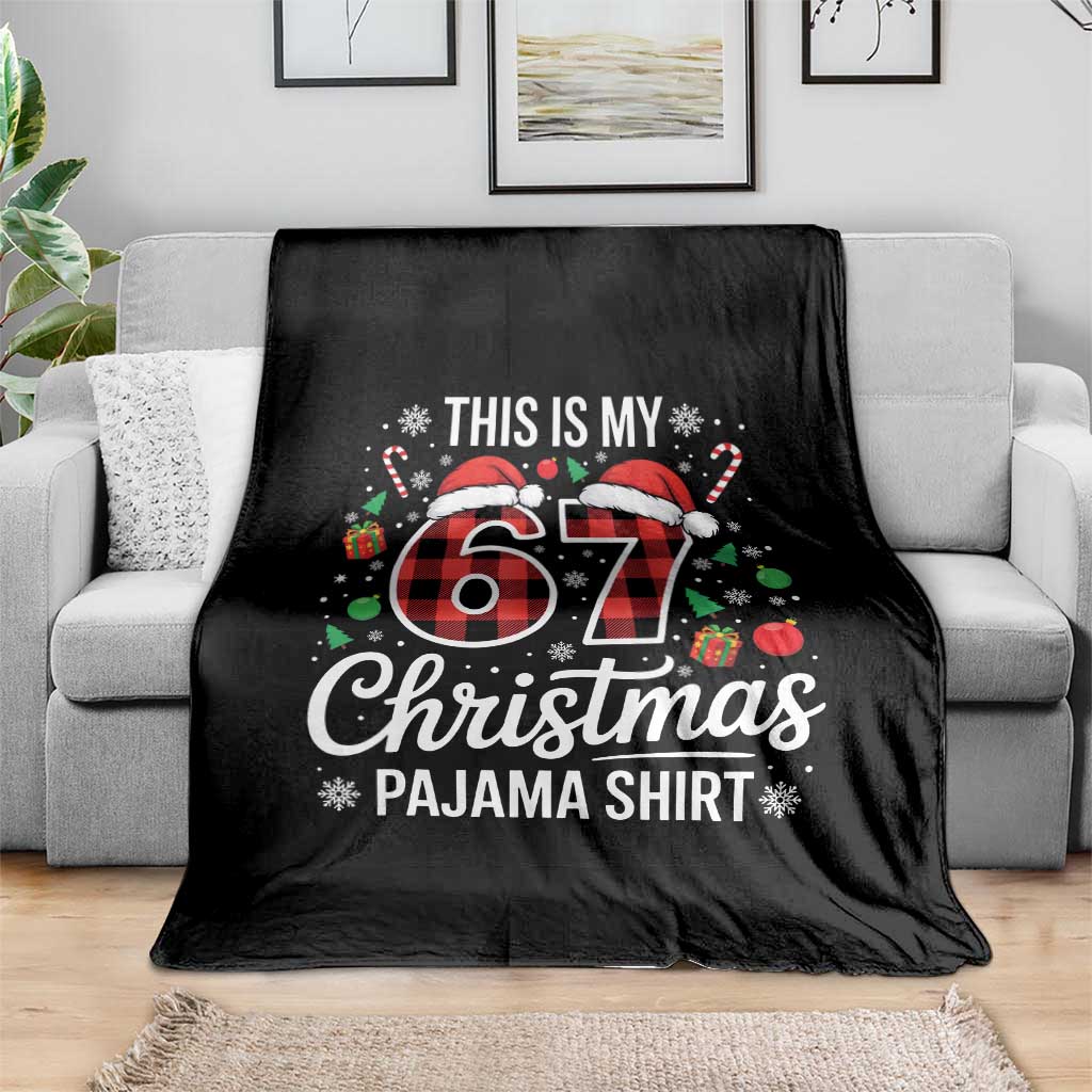 This Is My 67 Christmas Pajama Throw Blanket Six Seven Meme Xmas - Wonder Print Shop