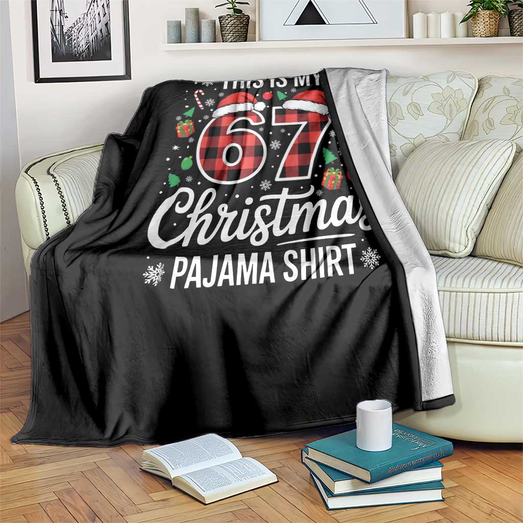 This Is My 67 Christmas Pajama Throw Blanket Six Seven Meme Xmas - Wonder Print Shop
