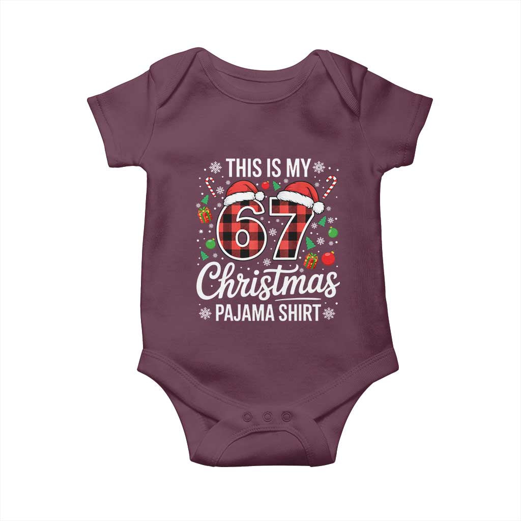 This Is My 67 Christmas Pajama Baby Onesie Six Seven Meme Xmas - Wonder Print Shop