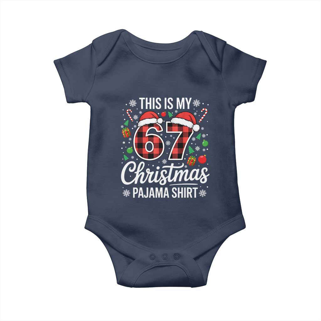 This Is My 67 Christmas Pajama Baby Onesie Six Seven Meme Xmas - Wonder Print Shop