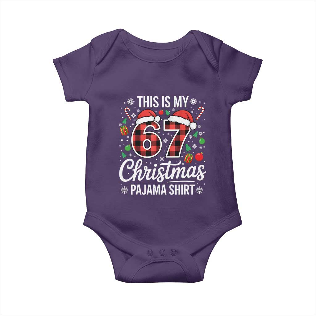 This Is My 67 Christmas Pajama Baby Onesie Six Seven Meme Xmas - Wonder Print Shop