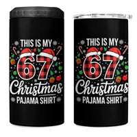 This Is My 67 Christmas Pajama 4 in 1 Can Cooler Tumbler Six Seven Meme Xmas - Wonder Print Shop
