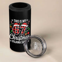 This Is My 67 Christmas Pajama 4 in 1 Can Cooler Tumbler Six Seven Meme Xmas - Wonder Print Shop