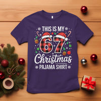This Is My 67 Christmas Pajama T Shirt Six Seven Meme Xmas - Wonder Print Shop