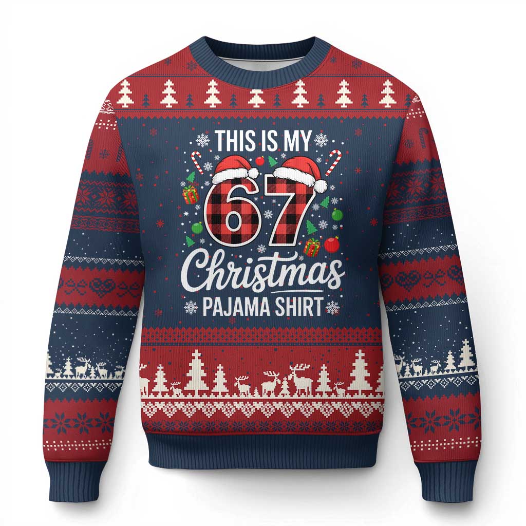 This Is My 67 Xmas Pajama Ugly Christmas Sweater Six Seven Meme Xmas - Wonder Print Shop
