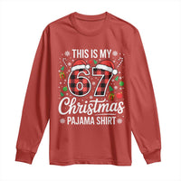 This Is My 67 Christmas Pajama Long Sleeve Shirt Six Seven Meme Xmas - Wonder Print Shop