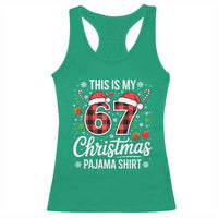 This Is My 67 Christmas Pajama Racerback Tank Top Six Seven Meme Xmas - Wonder Print Shop