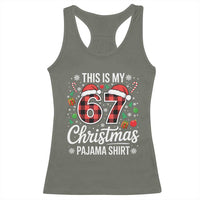 This Is My 67 Christmas Pajama Racerback Tank Top Six Seven Meme Xmas - Wonder Print Shop