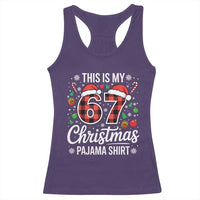 This Is My 67 Christmas Pajama Racerback Tank Top Six Seven Meme Xmas - Wonder Print Shop
