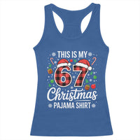 This Is My 67 Christmas Pajama Racerback Tank Top Six Seven Meme Xmas - Wonder Print Shop