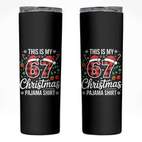 This Is My 67 Christmas Pajama Skinny Tumbler Six Seven Meme Xmas - Wonder Print Shop